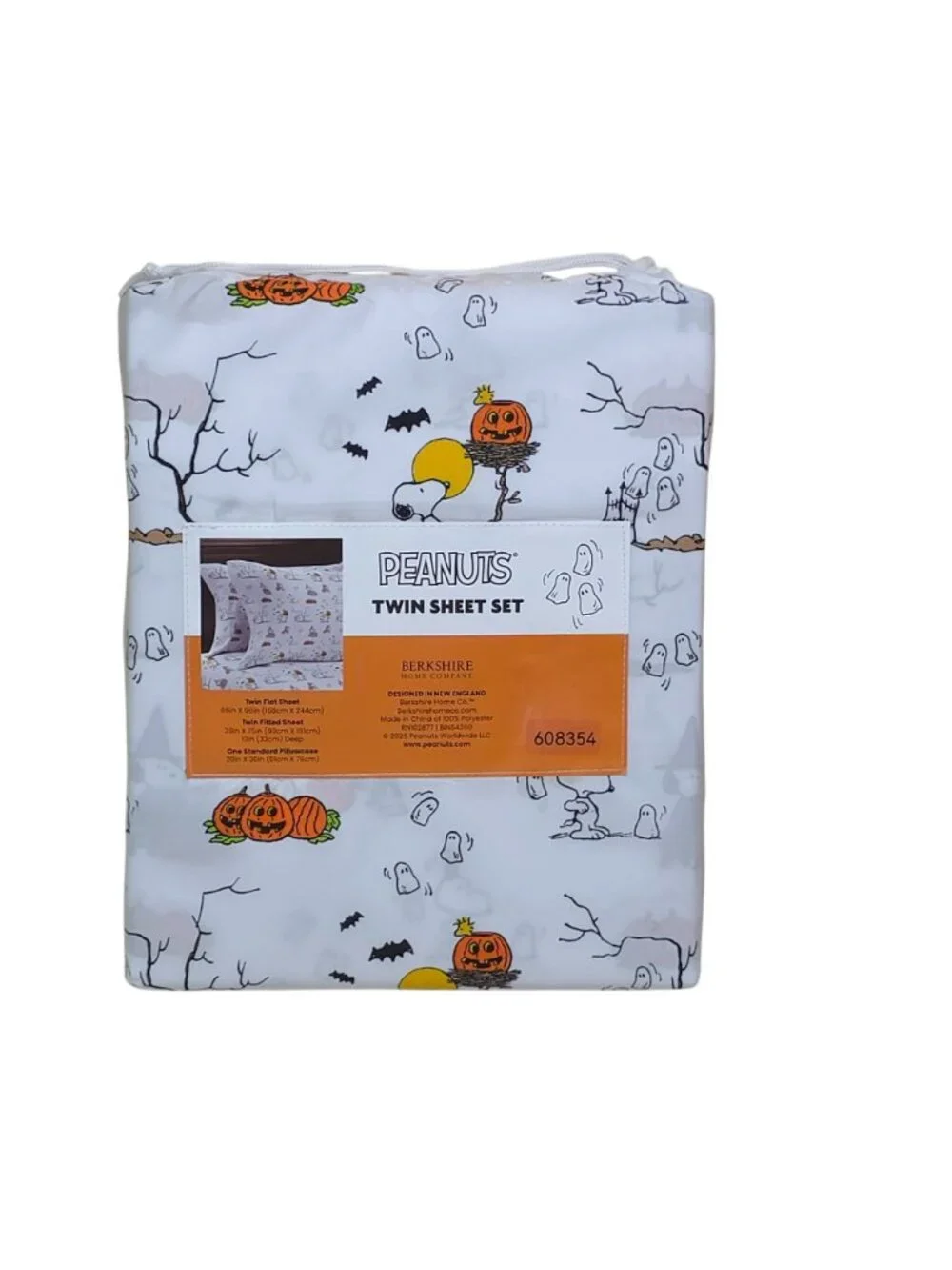 Peanuts Halloween Twin Sheet Set By Berkshire Snoopy Pumpkin Ghosts Spooky